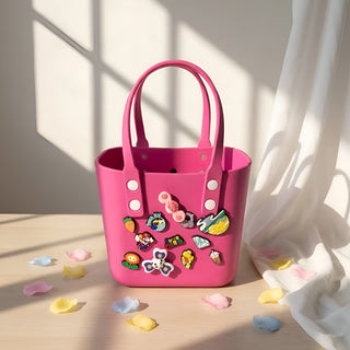 Silicone Tote Bag with Cute Charms