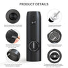 Electric Salt and Pepper Grinder Set Rechargeable Electric Dried Spice Mills Adjustable Coarseness Automatic Grinder, One Handed Operation with Type